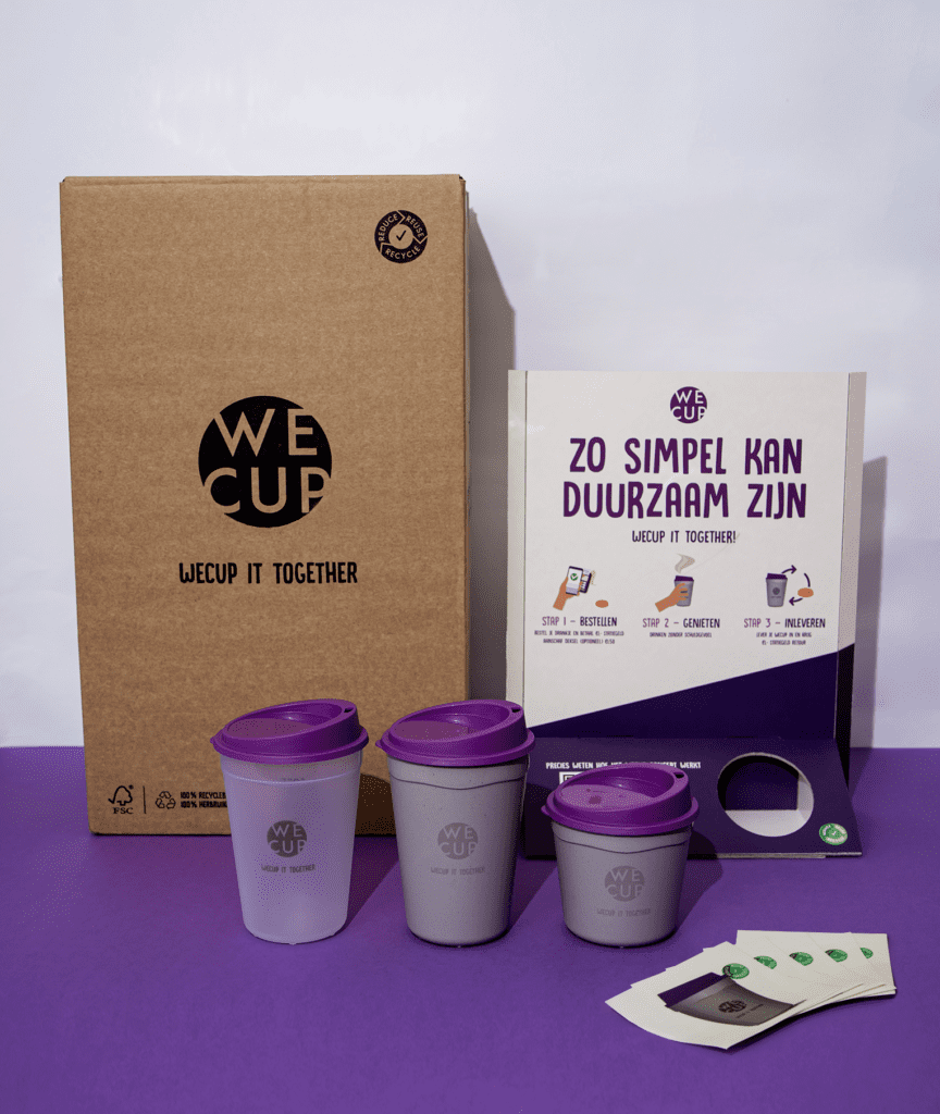 Met de herbruikbare koffiebeker van WeCup voldoe je direct aan de SUP wetgeving